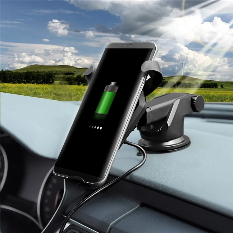 50Pcs/Set 2-in-1 10W 9V Fast Charge Qi Wireless Charging Suction Cup Stand + Car Air Vent Mount
