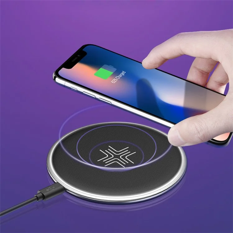 ROCK W10 10W/5W Qi Wireless Fast Charging Pad for iPhone Samsung etc. - Black