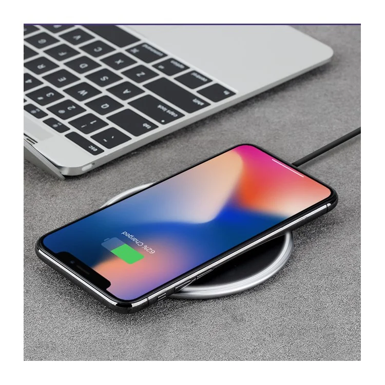 ROCK W10 10W/5W Qi Wireless Fast Charging Pad for iPhone Samsung etc. - Black
