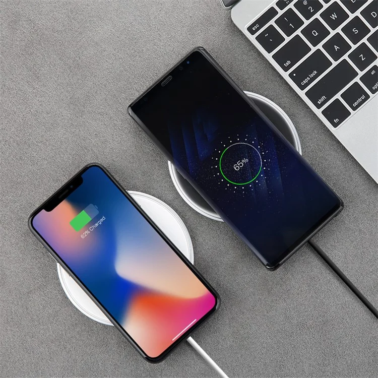 ROCK W10 10W/5W Qi Wireless Fast Charging Pad for iPhone Samsung etc. - Black