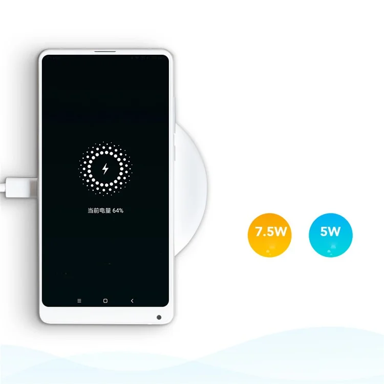 XIAOMI Ultra-thin Round Qi Wireless Charging Pad for Xiaomi iPhone Samsung Etc. - White