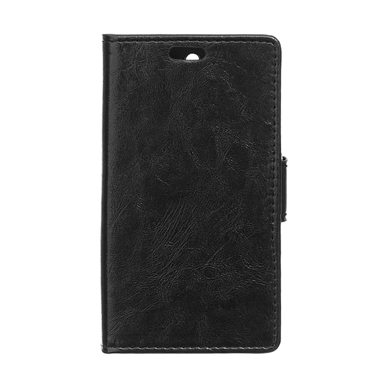 Crazy Horse Leather Case Wallet Cover for Alcatel One Touch Pop 3 5.0 - Black