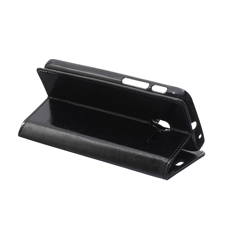 Crazy Horse Leather Case Wallet Cover for Alcatel One Touch Pop 3 5.0 - Black