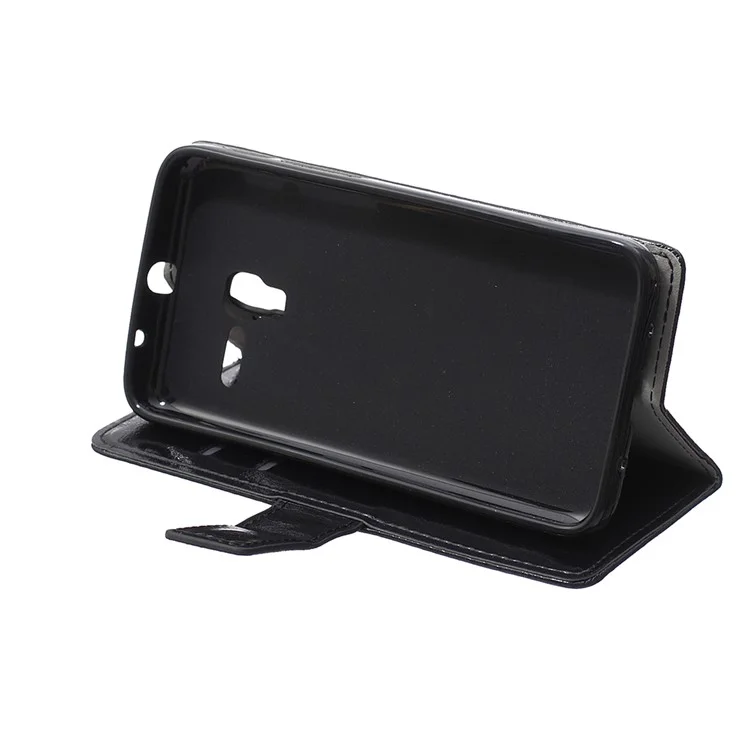Crazy Horse Leather Case Wallet Cover for Alcatel One Touch Pop 3 5.0 - Black