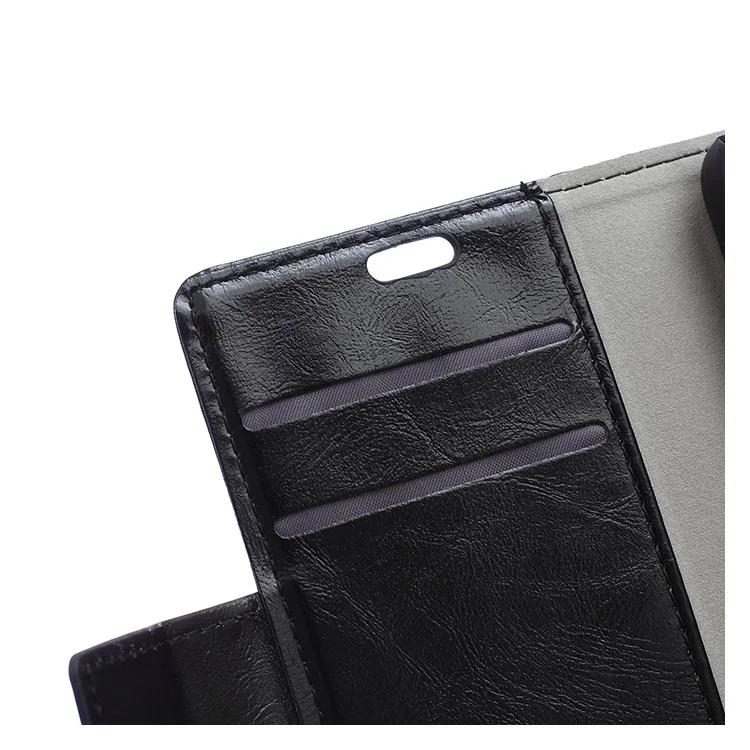 Crazy Horse Leather Case Wallet Cover for Alcatel One Touch Pop 3 5.0 - Black