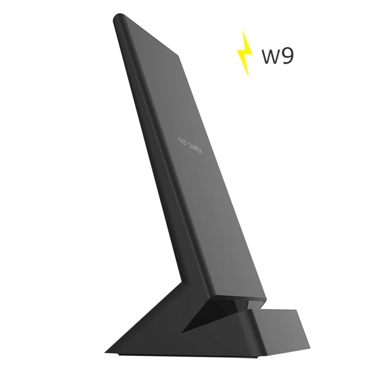 50Pcs/Set W9 10W Vertical Qi Wireless Fast Charger with USB Output for iPhone Samsung etc.