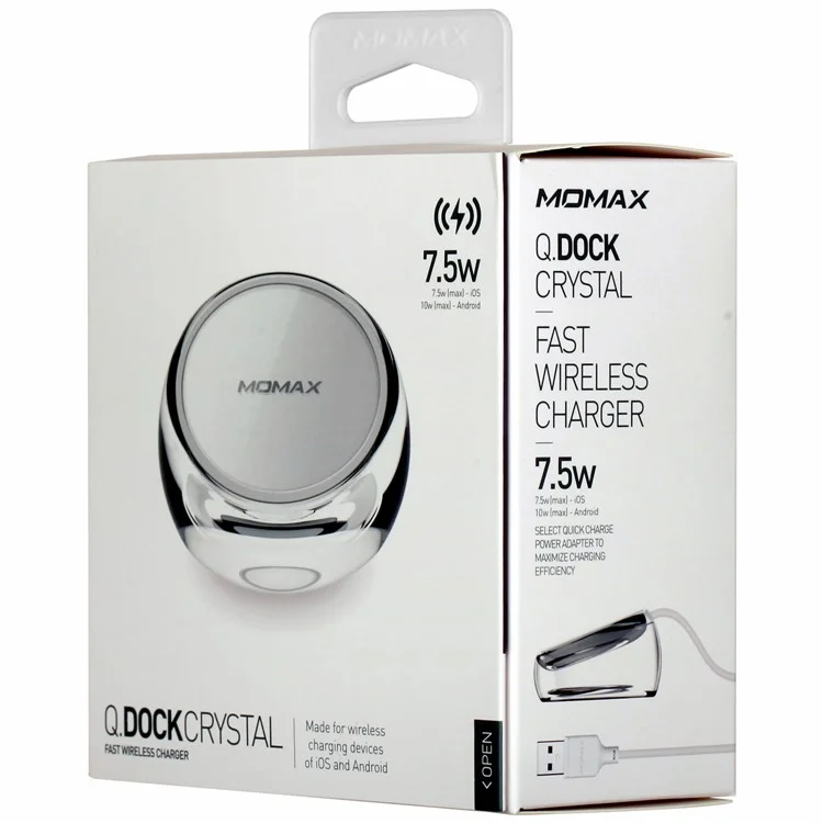 MOMAX Q.Dock Crystal Fast Wireless Charger for iPhone Samsung etc. (Not Support FOD Function)