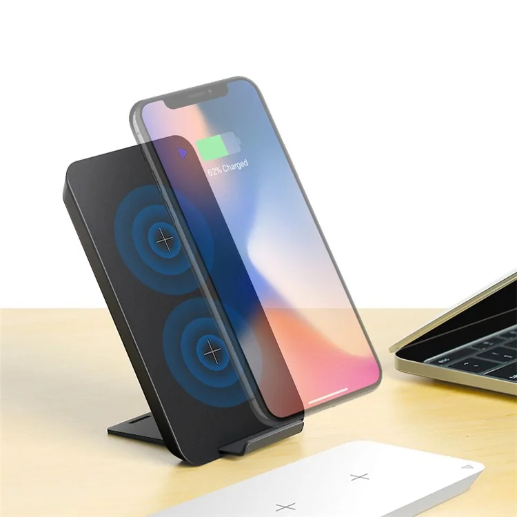 ROCK W8 10W Quick Wireless Charger Pad Stand for iPhone Samsung LG etc - Black