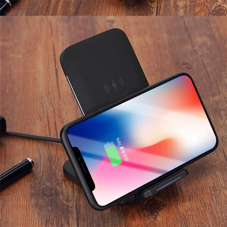 ROCK W3 10W Dual Coil Qi Wireless Fast Charging Stand for iPhone Samsung etc.