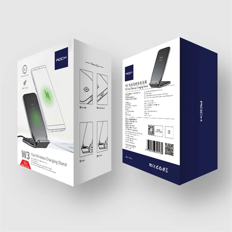 ROCK W3 10W Dual Coil Qi Wireless Fast Charging Stand for iPhone Samsung etc.