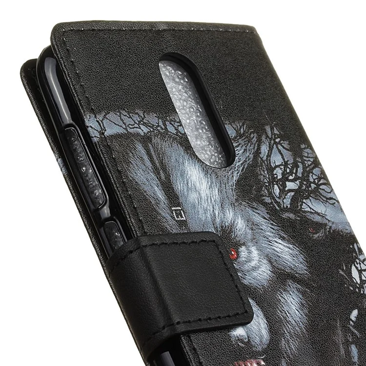 Pattern Printing PU Leather Wallet Stand Case for Alcatel 3 - Fierce Wolf