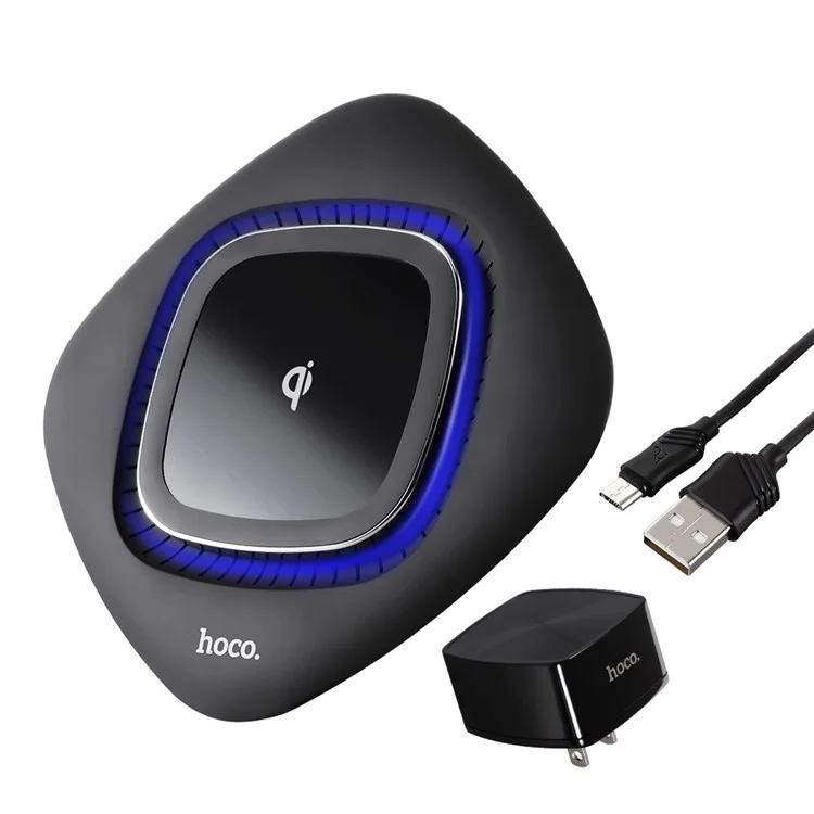 HOCO CW10 Elegant 10W Wireless Charging Pad (Not Support FOD Function) + C26 QC 3.0 US Plug Quick Wall Charger