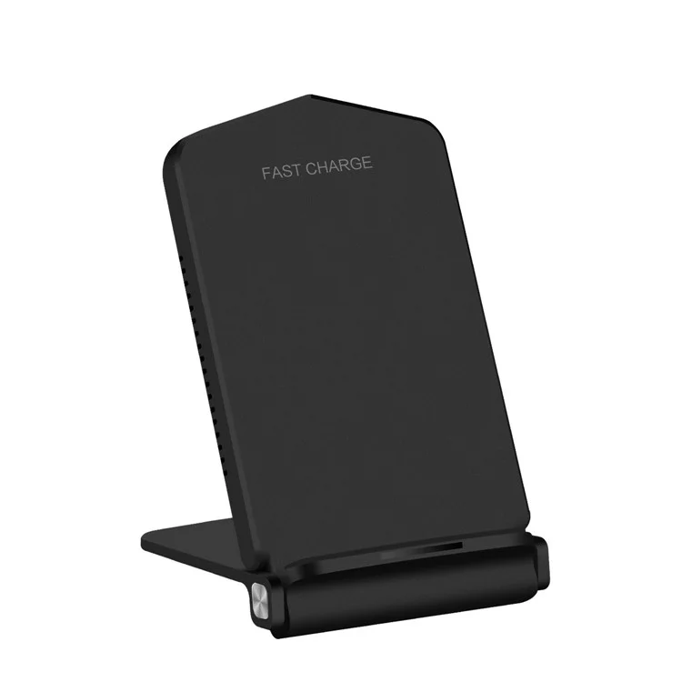 QK200 10W Dual Coil Quick Wireless Charger Pad Stand for iPhone Samsung etc - Black