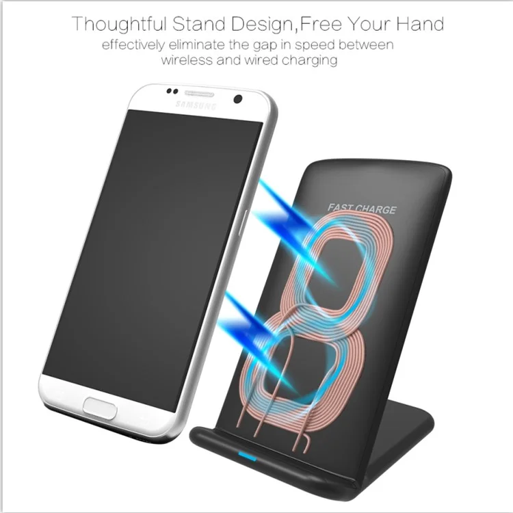 M620 Dual-coil Qi Wireless Charging Stand Charger Pad for iPhone 8/Samsung Galaxy S8 etc.