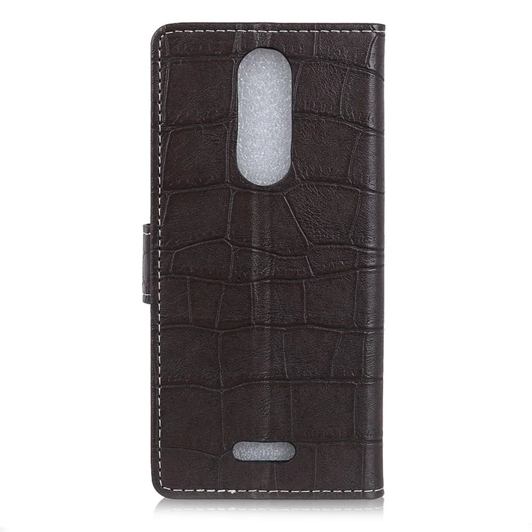 Vintage Crocodile Texture PU Leather Wallet Phone Case for Alcatel 3C - Black