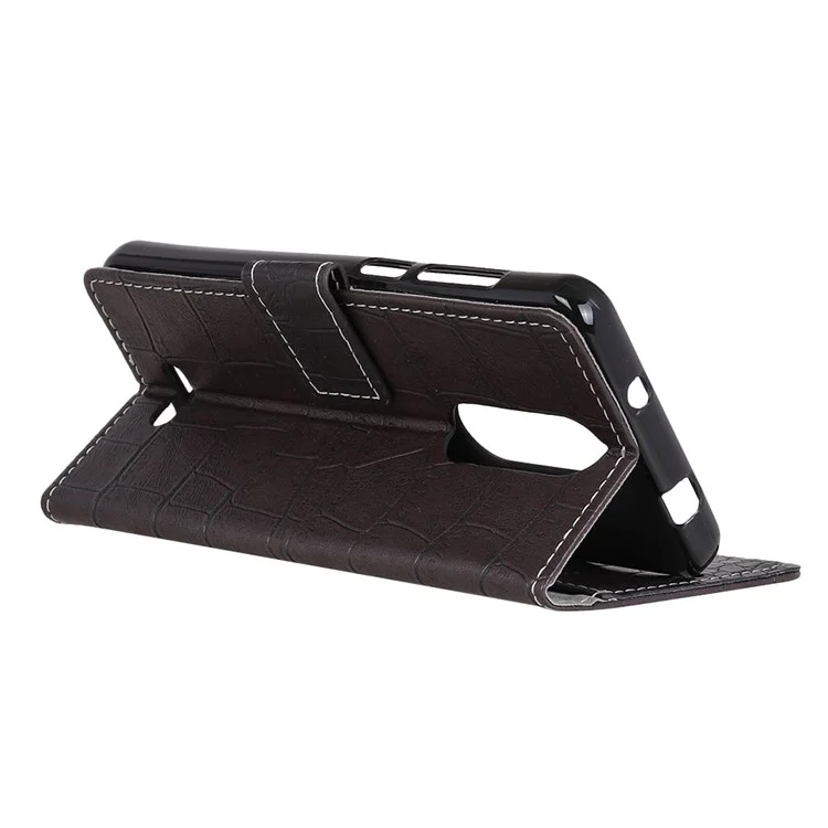 Vintage Crocodile Texture PU Leather Wallet Phone Case for Alcatel 3C - Black
