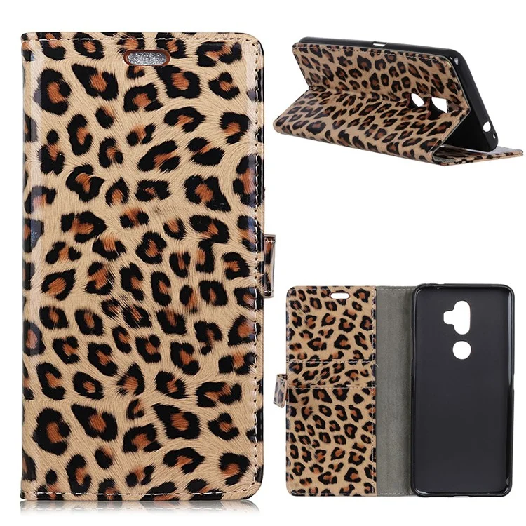 Leopard Texture Leather Wallet Stand Cover for Alcatel 3v