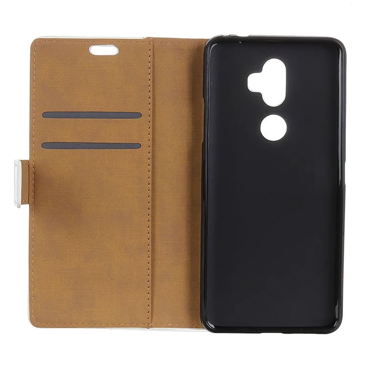 Pattern Printing Wallet Leather Stand Case for Alcatel 3v - Eiffel Tower and Feather