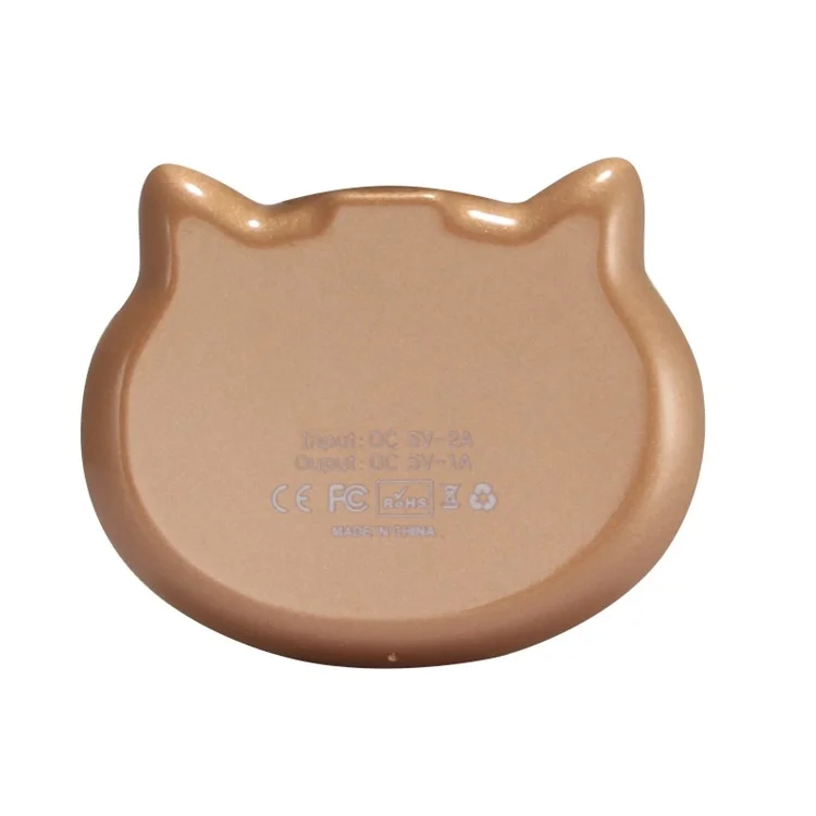 M1 Creative Cat Shaped Qi Wireless Charger Pad for iPhone X, Samsung Note 8 Etc. - Gold