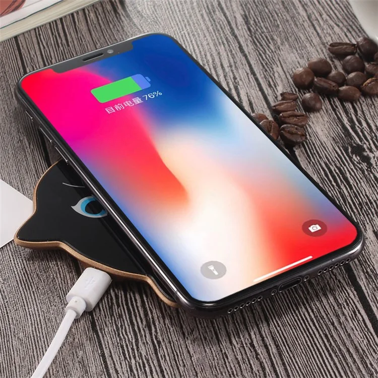 M1 Creative Cat Shaped Qi Wireless Charger Pad for iPhone X, Samsung Note 8 Etc. - Gold