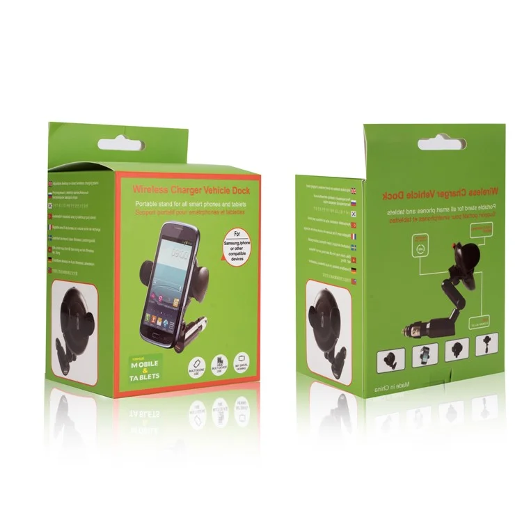 WH-11A 360 Degree Rotating Qi Wireless Charger 2A USB Car Charger for iPhone Samsung etc.