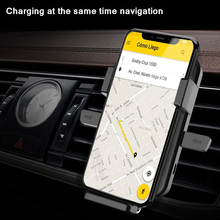T3 360 Degree Rotary Car Air Vent Qi Wireless Charger Mount for iPhone X/8/8 Plus etc