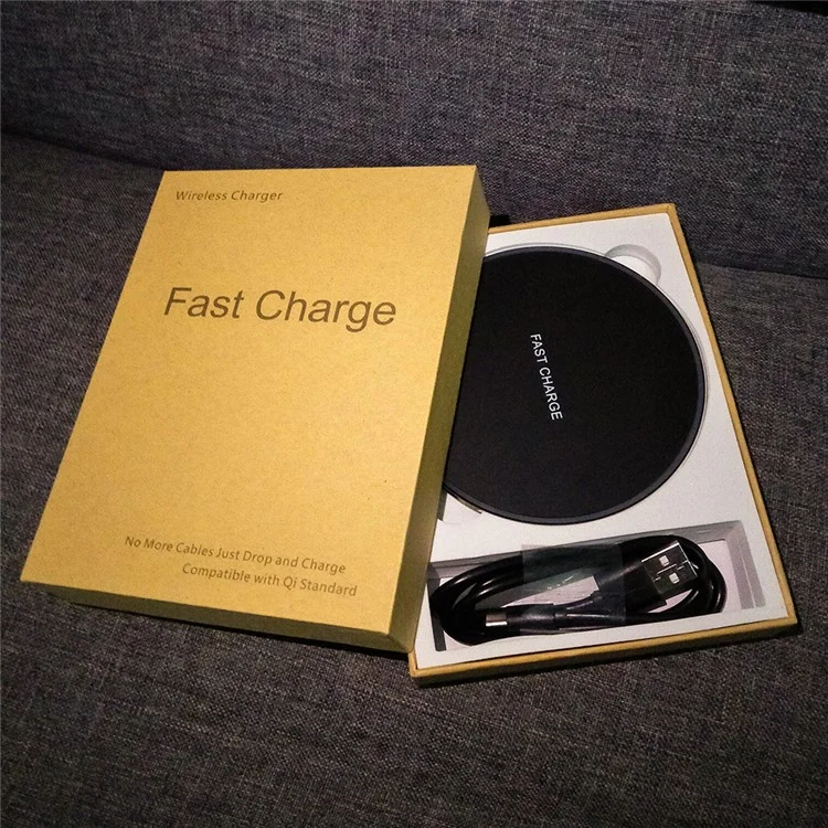 AODUKE Qi Wireless 10W Fast Charging Pad with Colorful LED Light for iPhone X / 8 Plus / 8 Etc.