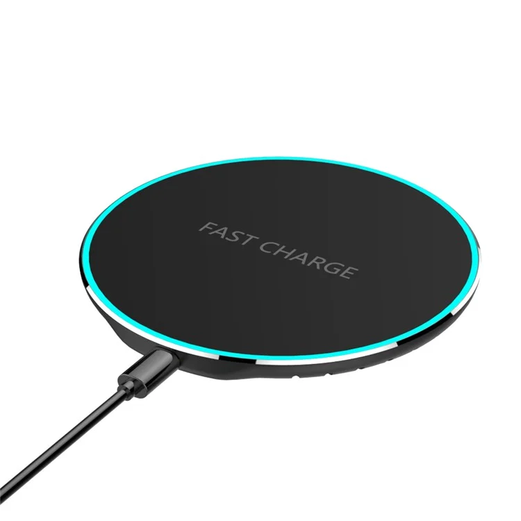 AODUKE Qi Wireless 10W Fast Charging Pad with Colorful LED Light for iPhone X / 8 Plus / 8 Etc.