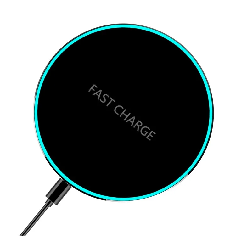AODUKE Qi Wireless 10W Fast Charging Pad with Colorful LED Light for iPhone X / 8 Plus / 8 Etc.