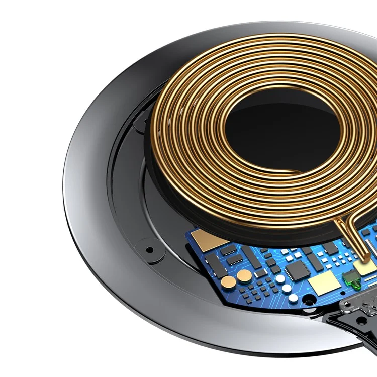 BASEUS Electroplating Zinc Alloy 10W/7.5W Wireless Charging Pad (Not Support FOD Function) - Black