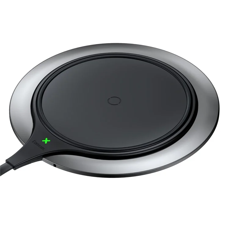 BASEUS Electroplating Zinc Alloy 10W/7.5W Wireless Charging Pad (Not Support FOD Function) - Black