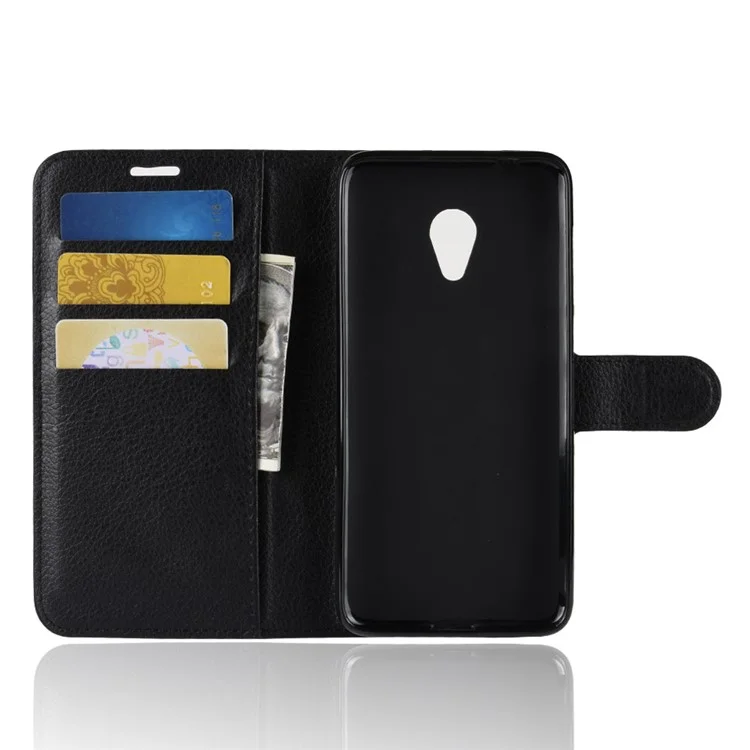 Litchi Texture Wallet Stand Leather Flip Case for Alcatel 1X - Black