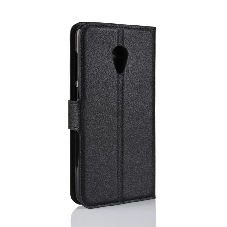 Litchi Texture Wallet Stand Leather Flip Case for Alcatel 1X - Black