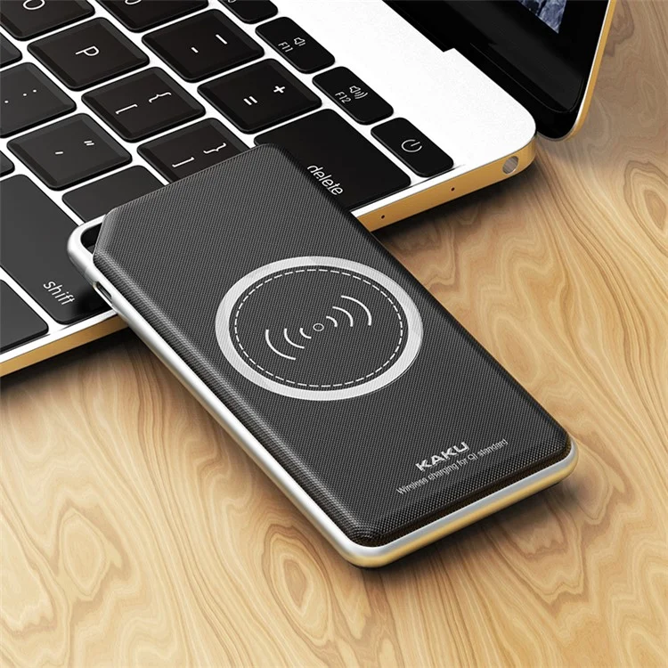 IKAKU Weiliang Series Qi Wireless Charger Pad 10800mAh Power Bank - Black