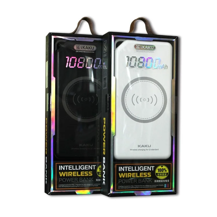 IKAKU Weiliang Series Qi Wireless Charger Pad 10800mAh Power Bank - Black