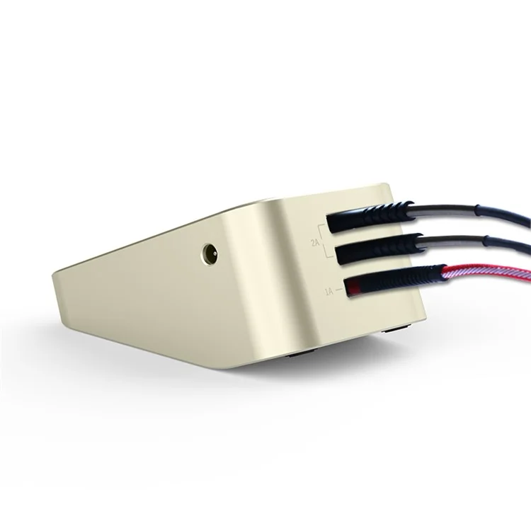 WUW W11 Qi Wireless 12V Quick Charger Pad with 3 USB Outputs for iPhone Samsung etc. - Gold / US Plug