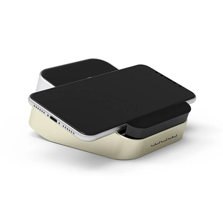 WUW W11 Qi Wireless 12V Quick Charger Pad with 3 USB Outputs for iPhone Samsung etc. - Gold / US Plug