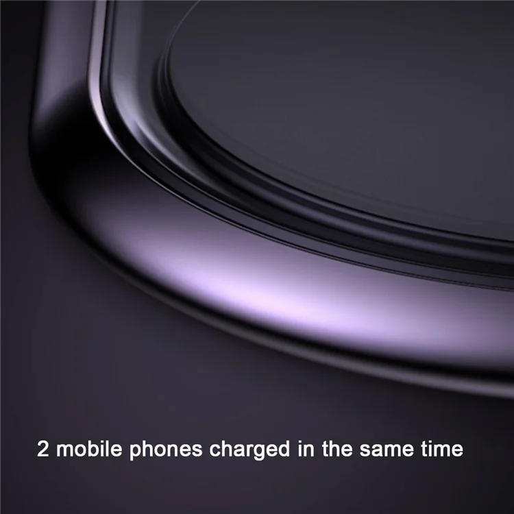 BASEUS Dual Positions Qi Standard Wireless Charger Fast Charging Pad (Not Support FOD Function) - Black / CN Standard Plug