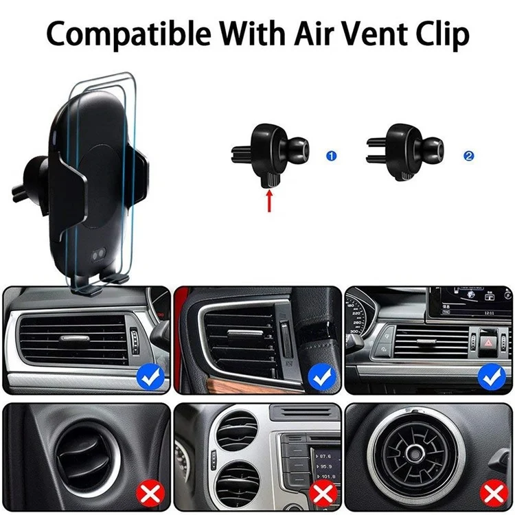 C10 Car Air Vent Qi Wireless Charger Automatic Infrared Motion Sensor Phone Charging Holder with CE/RoHS/FCC Certification
