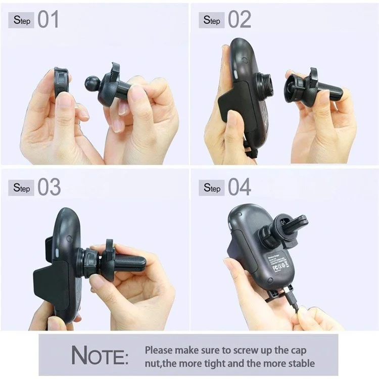 C10 Car Air Vent Qi Wireless Charger Automatic Infrared Motion Sensor Phone Charging Holder with CE/RoHS/FCC Certification