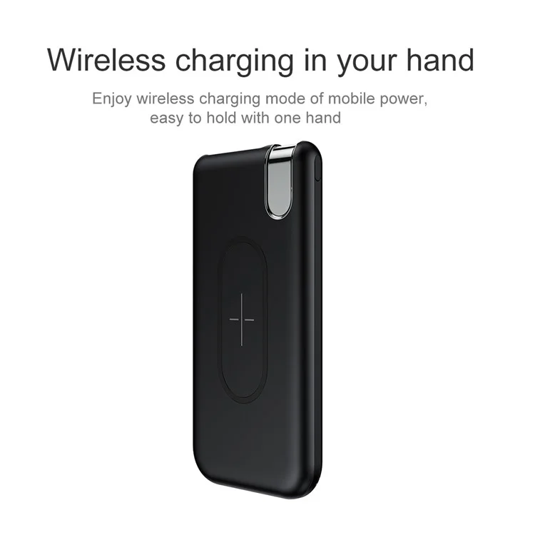 BASEUS Thin Version Wireless Charging Pad (Not Support FOD Function) + 10000mAh Power Bank (CE/FCC/RoHS Certifications) - Black