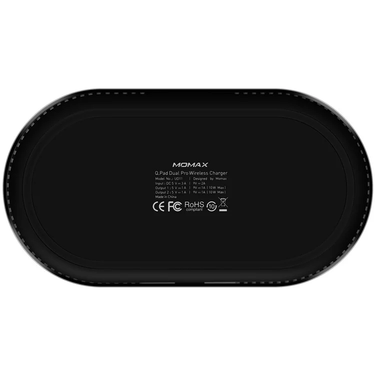 MOMAX UD11 Q.PAD PRO 5000mAh Wireless Charger Fast Charging Pad (Not Support FOD Function) - Black