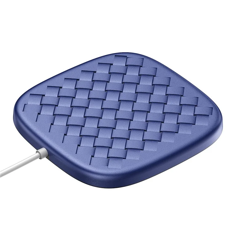 BASEUS BV Woven Texture Breathable 10W/7.5W Wireless Charging Pad (Not Support FOD Function) - Blue