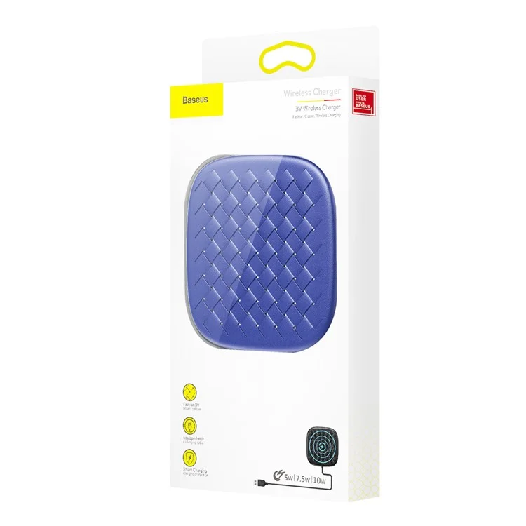 BASEUS BV Woven Texture Breathable 10W/7.5W Wireless Charging Pad (Not Support FOD Function) - Blue