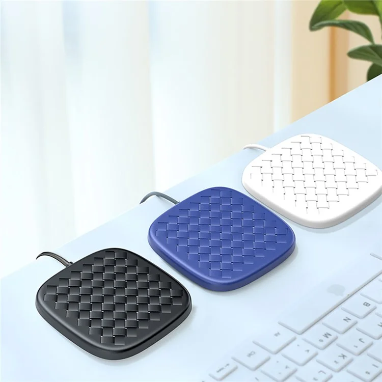 BASEUS BV Woven Texture Breathable 10W/7.5W Wireless Charging Pad (Not Support FOD Function) - Blue