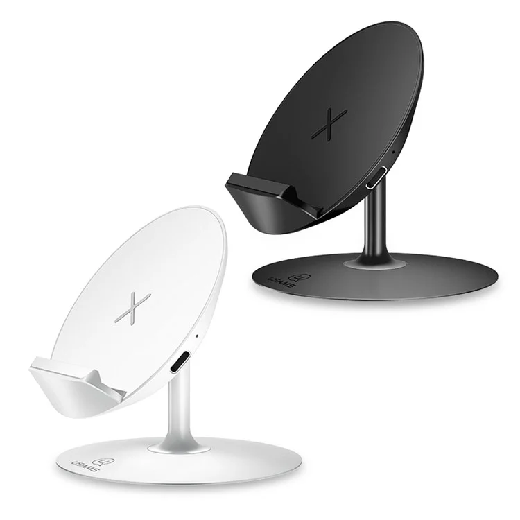 USAMS US-CD56 10W Qi Wireless Fast Charger Car Center Console Stand (CE/RoHS/FCC Certifications) - Black