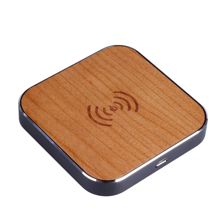 Wooden Qi Wireless Charger Pad Station for iPhone Samsung LG - Black