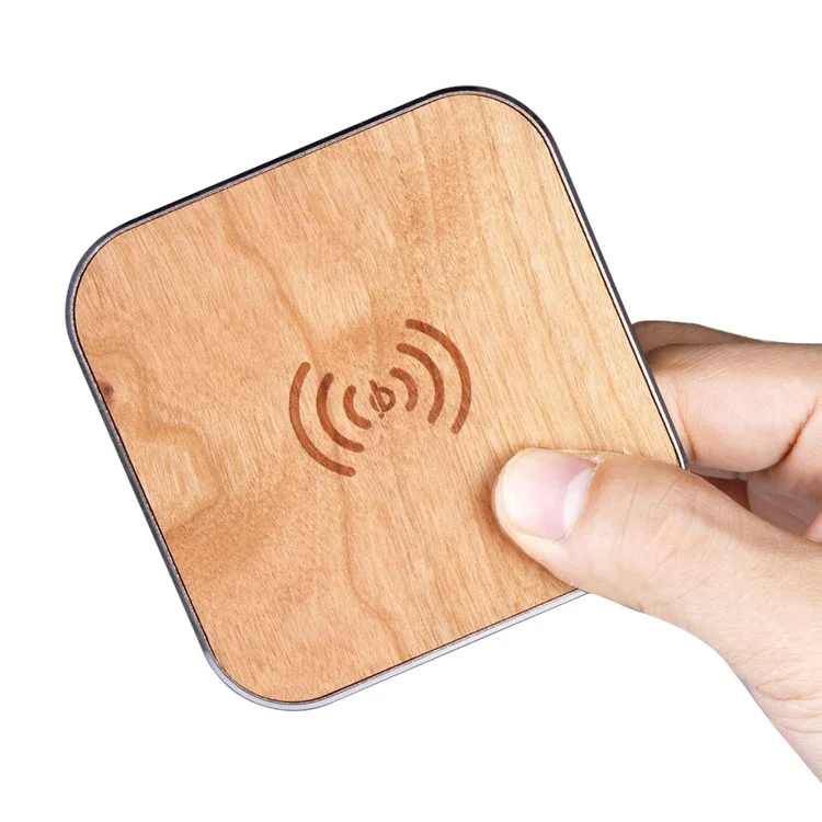 Wooden Qi Wireless Charger Pad Station for iPhone Samsung LG - Black
