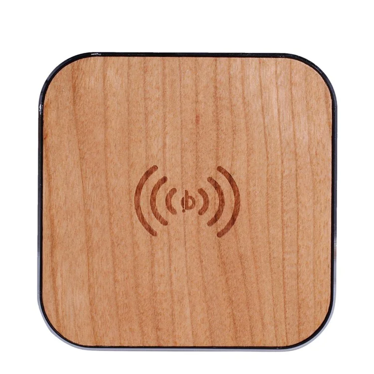 Wooden Qi Wireless Charger Pad Station for iPhone Samsung LG - Black