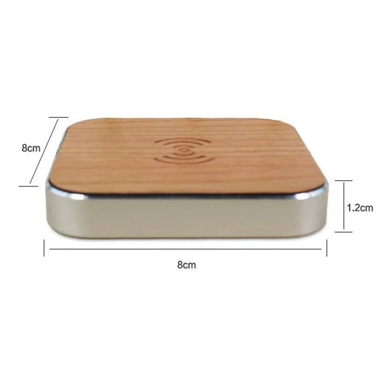 Wooden Qi Wireless Charger Pad Charging Station for Samsung LG Etc - Silver